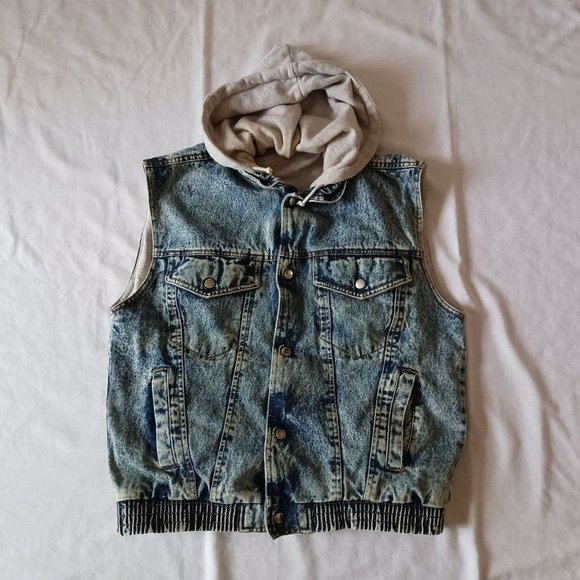Le Tigre Other - Vintage Le Tigre Stonewash Denim Sweatshirt Hoodie Vest Small